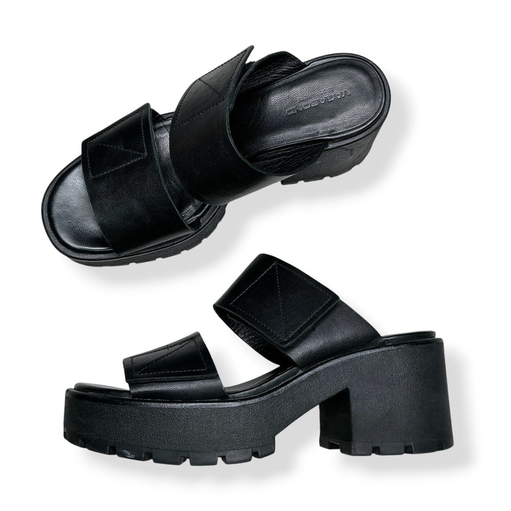 Vagabond Sandals Women 36/US 6 Black Strappy Chunky Platform Slip On Mules Dioon